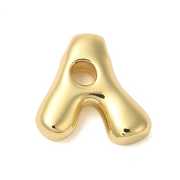 Rack Plating Brass Pendants, Cadmium Free & Lead Free, Long-Lasting Plated, Real 18K Gold Plated, Letter A, 17x18x5.5mm, Hole: 1.8x2.5mm