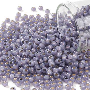 TOHO Round Seed Beads, Japanese Seed Beads, (PF2124) PermaFinish Lilac Opal Silver Lined, 11/0, 2.2mm, Hole: 0.8mm, about 5555pcs/50g