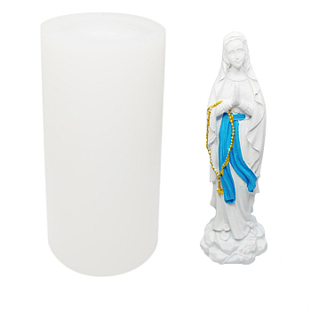 Virgin Mary Religion Theme DIY Silicone Candle Molds, for Scented Candle Making, Old Lace, 6.5x6.5x9cm