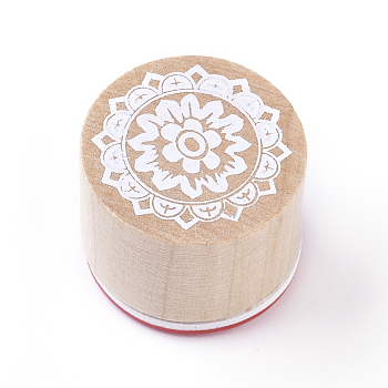 Floral Pattern Wooden Rubber Stamp, for Scrapbooking, BurlyWood, 24x29mm