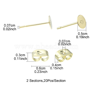 20 pièces 304 accessoires de boucles d'oreilles en acier inoxydable(STAS-YW0001-42E)-4