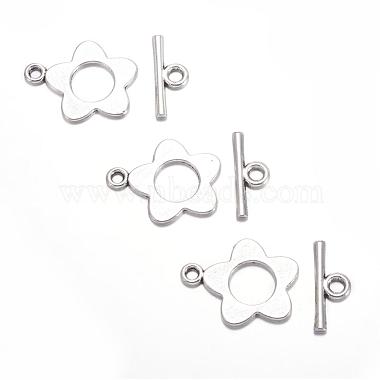 Flower Tibetan Style Alloy Toggle Clasps(X-A0977Y)-3