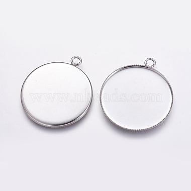 Stainless Steel Color Flat Round Stainless Steel Pendants