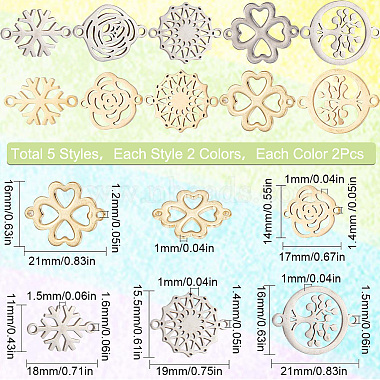 sunnyclue 20Stk. 10 Stile 201 Verbindungsanhänger aus Edelstahl(FIND-SC0004-68)-2