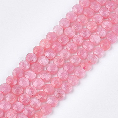 Flat Round Rhodochrosite Beads