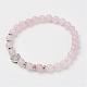 Natural Rose Quartz Stretch Bracelets(BJEW-JB02818)-1