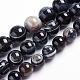 agate à rayures noires naturelles / brins de perles d'agate à bandes(G-J359-01-10mm)-1