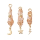 3Pcs 3 Styles Electroplated Natural Quartz Crystal Nuggets Copper Wire Wrapped Pendants(PALLOY-JF03126)-1