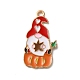 Thanksgiving Day Golden Tone Alloy Enamel Pendants(ENAM-M002-02O-G)-1