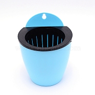 Wall Hanging Plastic Planter Container Vase, Perfect for Home Decoration, Column, Sky Blue, 10.7x13.5x9cm, Hole: 7.5x12mm(AJEW-WH0155-56B)