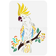 Plastic Drawing Painting Stencils Templates, for Painting on Scrapbook Fabric Tiles Floor Furniture Wood, Rectangle, Parrot Pattern, 29.7x21cm(DIY-WH0396-0076)