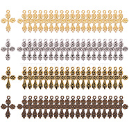 Tibetan Style Alloy Pendants, Cross, Mixed Color, 7.4x7.2x1.7cm, 80pcs/set(DIY-SC0006-89)