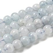 Natural Aquamarine Strands, Round, 4mm, Hole: 1mm, about 86pcs/Strand, 15.55 inch(39.5cm)(G-O183-05)