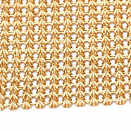 Aluminum Beaded Trim Mesh Ribbon Roll, for DIY Jewelry Craft Making, Gold, 19-1/4~19-3/4 inch(490~500mm)(AW-N002-01LG)
