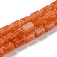 Natural White Jade Beads Strands, Column, Dyed & Heated, Orange Red, 5.6~6.3x4.2~4.6mm, Hole: 0.9mm, about 65pcs/strand, 14.96~15.12(38~38.4cm)(G-C084-A10-05)