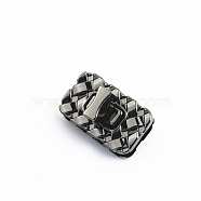 Rectangle Woven Texture Alloy Bag Twist Lock Accessories, Turn Lock Clasp, for DIY Bag Purse Hardware Accessories, Gunmetal, 2x3.5cm(PURS-PW0010-18B)