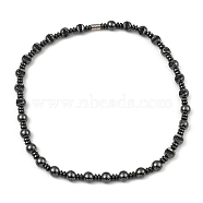 Round & Dise Synthetic Non-Magnetic Hematite Beaded Necklaces for Women Men, with Alloy Magnetic Clasp, 20.39 inch(51.8cm)(NJEW-E097-05)