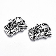 Tibetan Style Alloy Pendants, Lead Free & Cadmium Free, Bus with Word London, Antique Silver, 18.5x25x4mm, Hole: 2mm, about 165pcs/500g(TIBE-S323-030AS-RS)