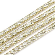 Polyester & Cotton Cords, with Iron Chain inside, Gold, 4mm, about 54.68 yards(50m)/bundle(MCOR-T001-4mm-12)