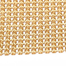 Aluminum Beaded Trim Mesh Ribbon Roll, for DIY Jewelry Craft Making, Gold, 19-1/4~19-3/4 inch(490~500mm)(AW-N002-01LG)