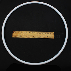 PP Plastic Hoops, Macrame Ring, for Crafts and Woven Net/Web with Feather Supplies, Round, White, 250x7mm(MAKN-PW0001-091L)