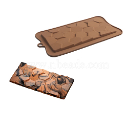 Chocolate Food Grade Silicone Molds, Rectangle with Hexagon Pattern, Resin Casting Molds, Epoxy Resin Craft Making, Peru, 185x103x7mm, Hole: 9mm, Finished Protect: 150x75x7mm(DIY-F068-04)