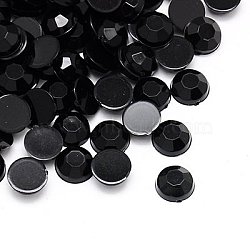 Imitation Taiwan Acrylic Rhinestone Cabochons, Faceted, Half Round, Black, 2x1mm, about 10000pcs/bag(GACR-A002-2mm-18)