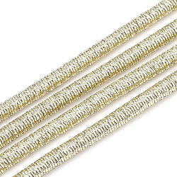 Polyester & Cotton Cords, with Iron Chain inside, Gold, 4mm, about 54.68 yards(50m)/bundle(MCOR-T001-4mm-12)