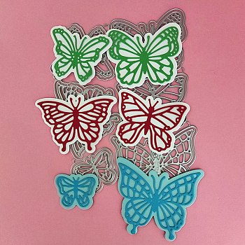 Carbon Steel Cutting Dies Stencils, for DIY Scrapbooking, Photo Album, Decorative Embossing Paper Card, Matte Stainless Steel Color, Butterfly, 115x165x0.8mm