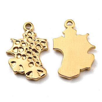 Ion Plating(IP) 304 Stainless Steel Pendants, Manual Polishing, Christmas Bell Charm, Golden, 18x12x2mm, Hole: 1.2mm