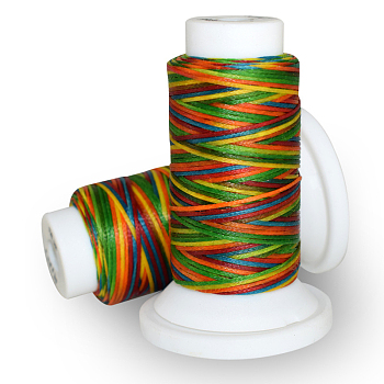 Flat Waxed Polyester Cord, for Leather Sewing Stitching, Colorful, 0.8mm, about 54.68 yards(50m)/roll