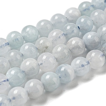 Natural Aquamarine Strands, Round, 4mm, Hole: 1mm, about 86pcs/Strand, 15.55 inch(39.5cm)