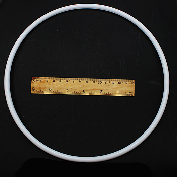 PP Plastic Hoops, Macrame Ring, for Crafts and Woven Net/Web with Feather Supplies, Round, White, 250x7mm