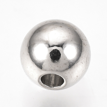 Brass Spacer Beads, Round, Platinum, 4mm, Hole: 1.5mm
