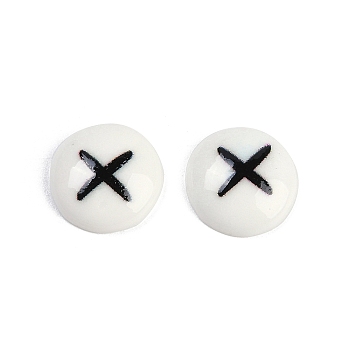 Flat Round Cartoon Resin Cabochons, Cross, 13x4mm