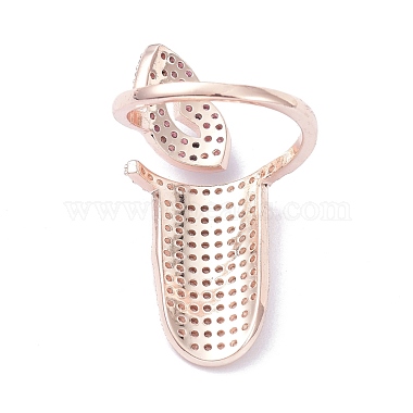 Brass Micro Pave Cubic Zirconia Fingernail Rings(RJEW-D115-05RG)-2