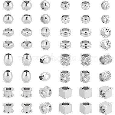 8mm Mixed Shapes 201 Stainless Steel European Beads