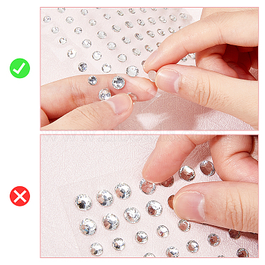 SUPERFINDINGS 6 Sheets 6 Styles Plastic Self-Adhesive Rhinestone Stickers(DIY-FH0005-77)-5