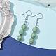 Dyed Nature Lava Rock Round Beaded Dangle Earrings for Women(EJEW-JE05636-03)-2