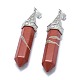 Natural Red Jasper Pointed Pendants(G-G795-01P-10)-2