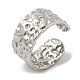 304 Stainless Steel Textured Open Cuff Ring(RJEW-C067-05P)-1