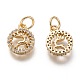 Brass Micro Pave Clear Cubic Zirconia Charms(ZIRC-C020-58G)-2
