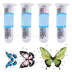 4 Styles 201 Stainless Steel Insect Pins, Specimen Needles, with Plastic Bottles, Stainless Steel Color, 37.5x1.5mm, Pin: 0.25~0.4mm(FIND-GL0002-15)