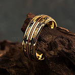 304 Stainless Steel Finger Rings, Golden, US Size 7(17.3mm)(FS-WG6EEAB-01)