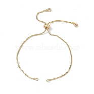 Brass Box Chains Slider Bracelet Makings, with Crystal Rhinestone Chains Tab, Real 18K Gold Plated, 9-7/8 inch(25.2cm), Hole: 1.8mm(KK-E068-VD012-2)