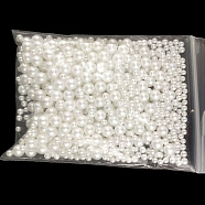 Opaque Resin Imitation Pearl Beads, No Hole, Round, White, 2.5~5mm, about 500pcs/bag(RESI-TAC0004-23B)