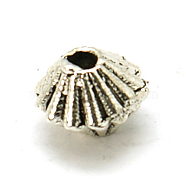 Tibetan Style Spacer Beads, Bicone, Antique Silver, 5x4mm, Hole: 1mm(TIBEB-E027-AS)