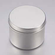 Round Aluminium Tin Cans, Aluminium Jar, Storage Containers for Cosmetic, Candles, Candies, with Slip-on Lid, Platinum, 6x4.75cm, Capacity: 60ml(2.02 fl. oz)(CON-L007-03-60ml)