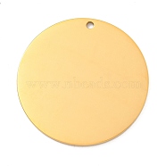 Ion Plating(IP) 304 Stainless Steel Pendants, Stamping Blank Tag, Flat Round Charm, Real 18K Gold Plated, 35x1.5mm, Hole: 2mm(STAS-K270-28C-G)