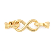 Brass Fold Over Clasps, Infinity, Real 18K Gold Plated, 39mm(KK-U056-06G)